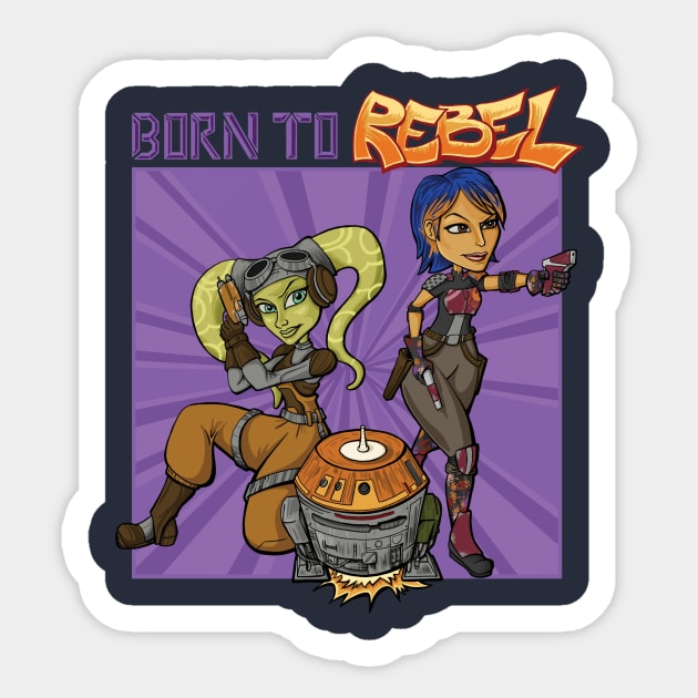 Born To Rebel Sticker by FrankSansone